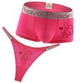thumbnail image 2 of Ropa interior de pareja de Hello Kitty, pantalones de dibujos animados bonitos, tanga sexy y divertida de diamantes de metal para mujer, accesorios de mujer transpirables de alta gama, 2 of 5