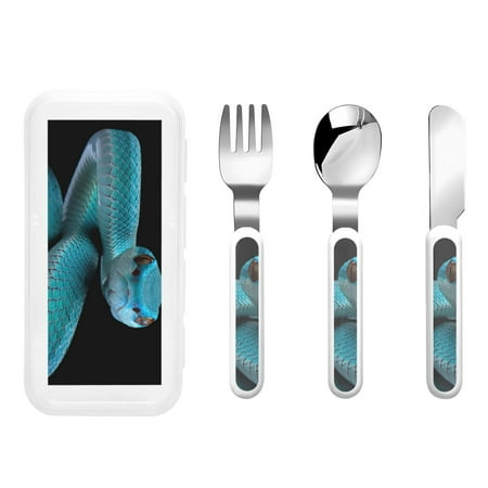 

Balery Blue Viper Snake1 for Stainless Steel Kids Silverware Set - Child and Toddler Safe Flatware - Children s Knife Fork And Spoon Set - Metal Kids Cutlery Set