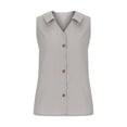 thumbnail image 4 of lmcalzta Womens Tank Tops Button down Cotton Basic T Shirt Dressy Summer Casual Lightweight Sleeveless Going out Tops, 4 of 7