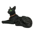 thumbnail image 4 of Green Eyed Black Cat With Crescent Moon Necklace Figurine, 4 of 8