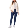 thumbnail image 2 of Chaqueta de forro polar con cremallera completa INSPIRE CHIC para mujer, abrigo de invierno de manga larga y cuello alto, XL, blanco, 2 of 6