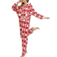 thumbnail image 3 of Women's Christmas Hoodie One-piece Pajamas Fleece Women's Fawn Snowflake Printed One Piece, 3 of 9