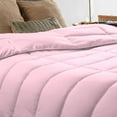thumbnail image 3 of 3 Piece Luxury Long Box Pattern Comforter By D.N.G. BEDDINGS Set Premium Super Soft, All Season, 800 Thread Count, 100% Egyptian Cotton, Super King Size Light Pink Color, 3 of 5