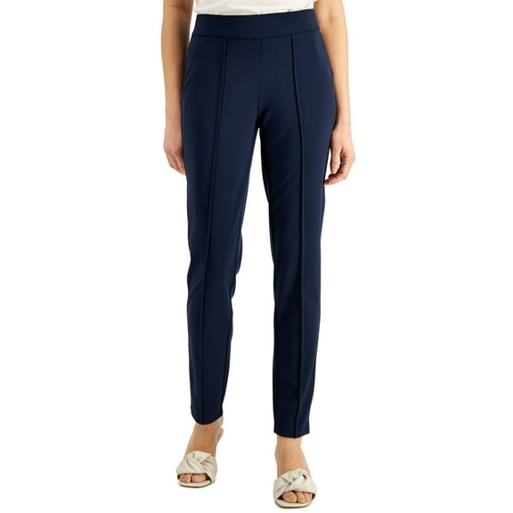 Alfani Front Seam Tapered Pants Modern Navy XS