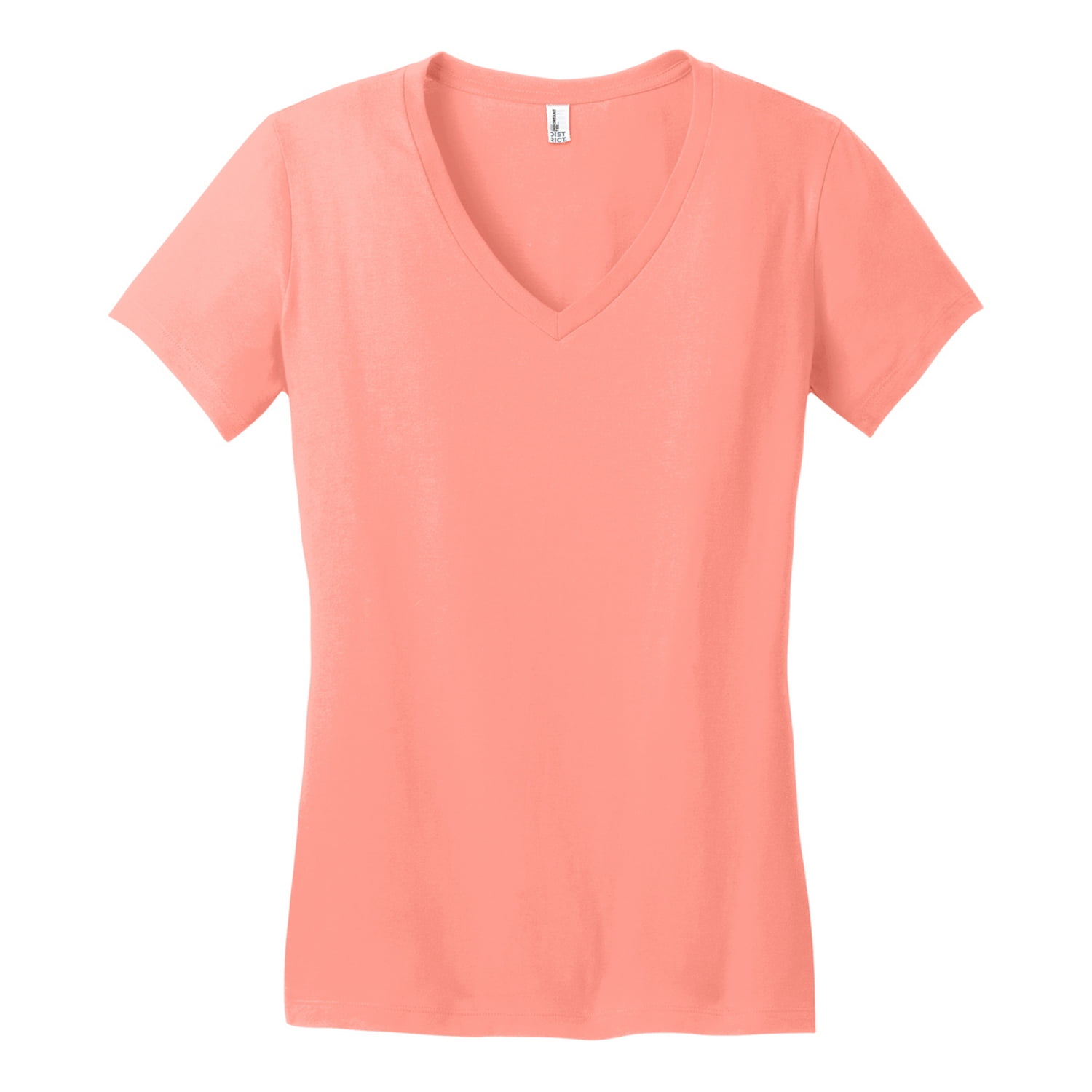 Mafoose Women's Juniors V-Neck Cotton T-Shirt Peach 2X-Large