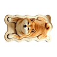 thumbnail image 2 of Dogs Shape Bath Plush Mat Rug, Polyester Non-Slip Quick Dry Absorbent Thin Bathroom Rugs Fit Under Door Bathroom Floor Mats-Shower Rug for in Front of Bathtub, Sink, Shower Room, 2 of 5
