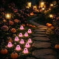 thumbnail image 2 of Mini Halloween Figurines 10pcs Glow in the Dark Ghosts, Cute Resin Ghost Decorations for Halloween Party, Holiday Props and Mini Ghost Ornaments for Indoor Halloween Decor, 2 of 5