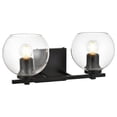 thumbnail image 3 of Living District Juelz 2-Light Iron & Glass Bath Sconce in Black/Clear, 3 of 6