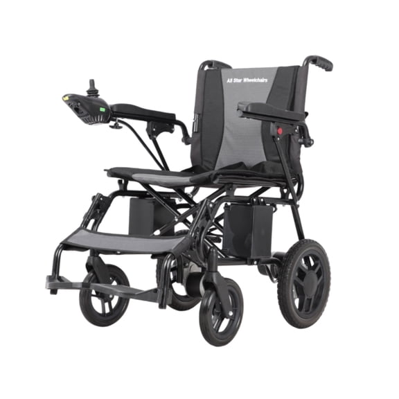 All Star Wheelchairs Lite Electric Wheelchair, 20 Miles Long-Range, 300lbs Capacity Lightweight Portable Electric Wheelchair, Electronic Breaking, 5 Year Warranty