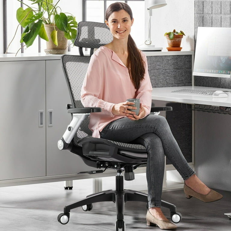 COLAMY Big and Tall Office Chair with Footrest-Ergonomic Office Chair with  Adjustable Backrest, Lumbar Support Pillow, Executive Computer Desk Chair