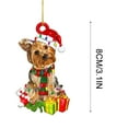 thumbnail image 3 of Australian Shepherd Wearing Red Reindeer Hat with String Light 2D Flat Car Rear View Mirror Accessories Christmas Tree Ornament Decoration Hanging Charm Interior Rearview Pendant Decor Gift, 3 of 6