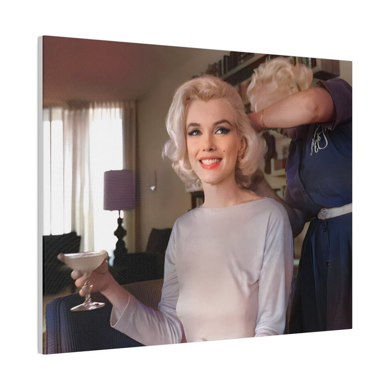 Marilyn Monroe Champagne Please Canvas Print - Walmart.com
