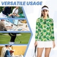 thumbnail image 6 of Uorisanigo Lucky Four-Leaf Women's Golf Shirt Casual 1/4 Zipper Women's Long Sleeve Athletic Shirts Comfortable Tennis Tops for Tennis Hiking & Outdoor Sports, 6 of 7