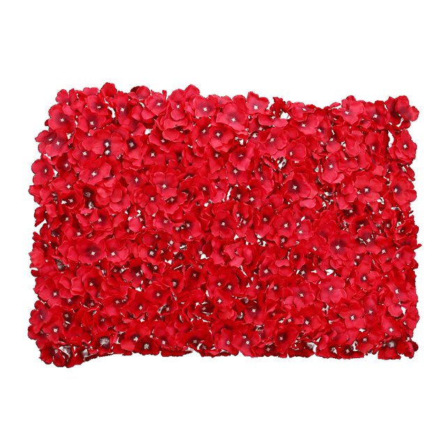 Panel de flores de simulación decorativa, telón de fondo de pared de flores para decoración del hogar de bodas (rojo)