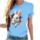 thumbnail image 5 of Tops de Cuello Alto para las Mujeres Amante Impreso Camiseta Cuello Redondo Manga Corta, Poliéster Spandex, 5 of 7