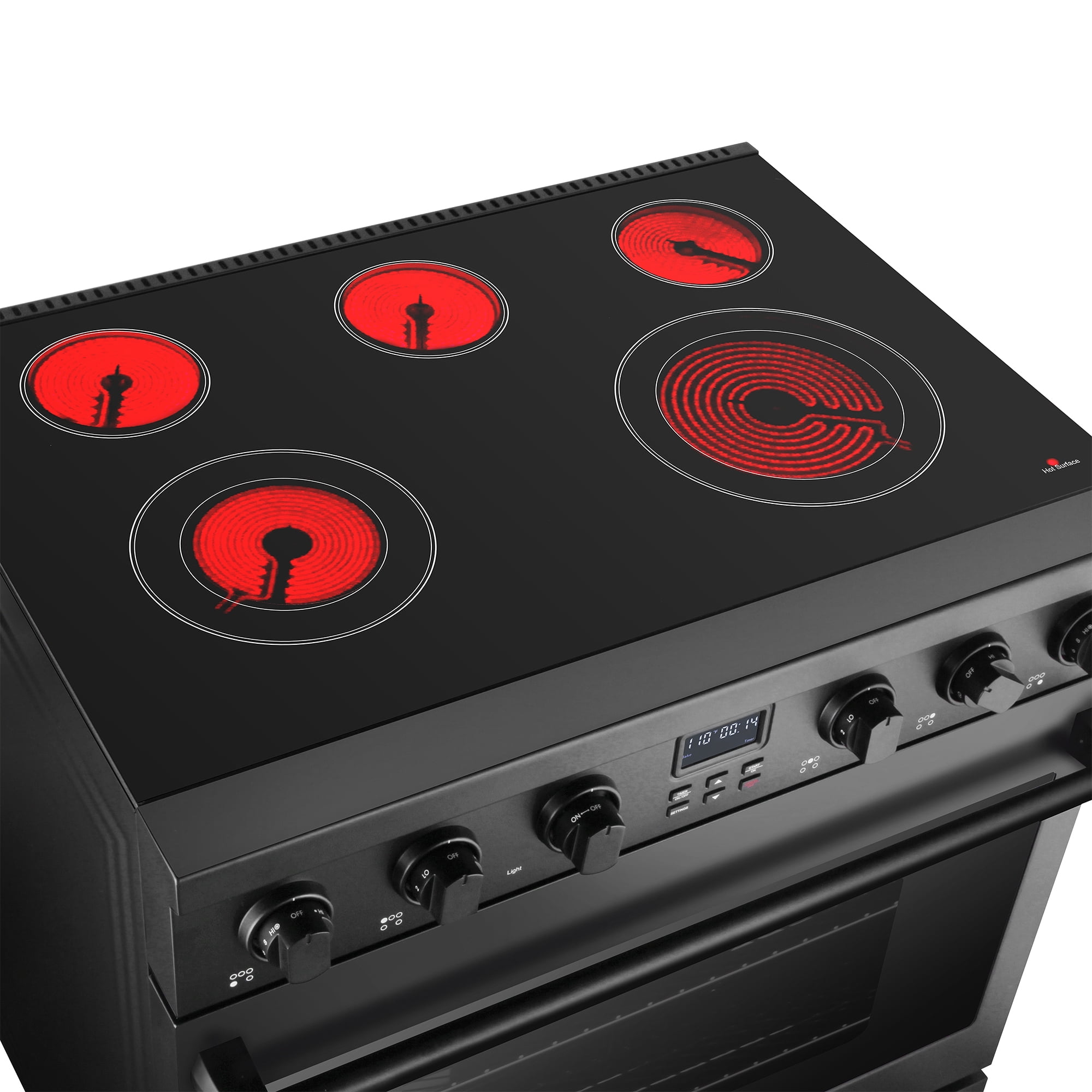 Cosmo 36 in. Haven Collection 6.1 cu. ft. Electric Ceramic Glass Range, 5 Burner Elements, Convection Oven, Matte Black