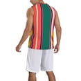 thumbnail image 2 of Sikiie Vertical Stripes Basketball Jersey Reversible Men's Mesh Athletic Sports Shirts Training Practice S-4XLXX-Large, 2 of 6