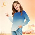 thumbnail image 4 of Tunic shirts for Girls Crewneck Gradient Shirts Long Sleeve Color Block Sweatshirt Pullover Fashion Spring Outfits Clothes, 4 of 6