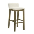thumbnail image 2 of Annikah Modern Transitional Wood Bar Height Kitchen Bar Stool in Putty Brown Finish with White Boucle Fabric Upholstered Seat - Set of 3, 2 of 5