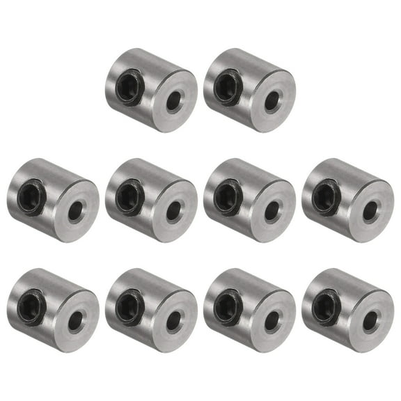 10 Packs Set Screw Collars 2mm Bore Stainless Steel Shaft Collars, 7mm OD, 7mm Width, Gear Stopper Wheel Collar
