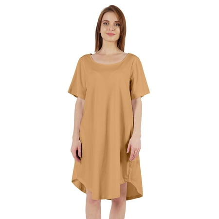 

Inkmeso Nightgowns for WoMen s Short Sleeve W/ Round Neck Nightdress Jersey Tunic Loungewear