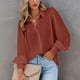 thumbnail image 2 of Camisas Para Mujer, de Gran Tamaño, A La Moda, de Manga Larga, Con Cuello Vuelto, Con Botones, Manga Farol, Blusa Odeerbi ODB133069, 2 of 7