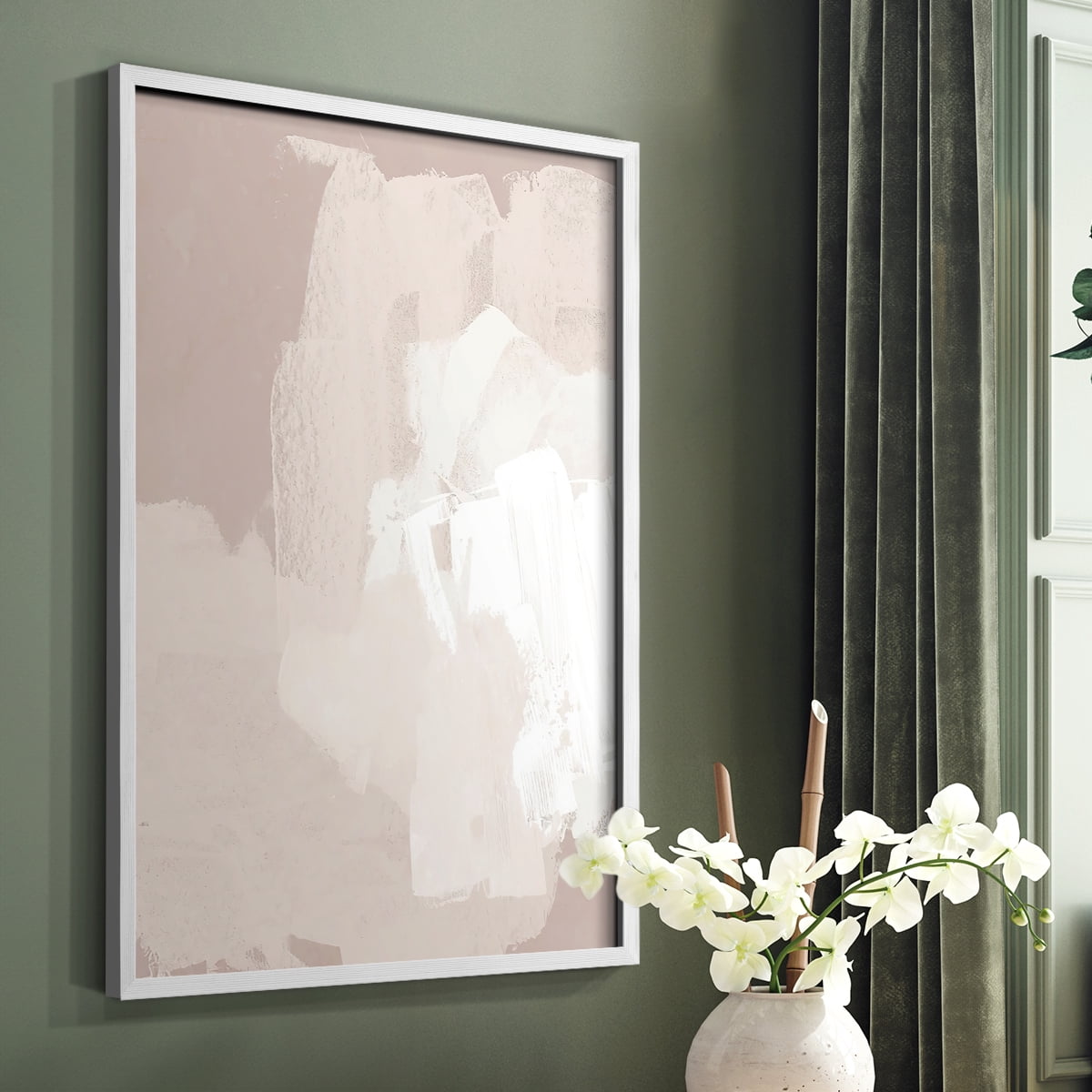 Cloud Slate II Framed Print in White Solid Wood Framed Print No Nail Hanging