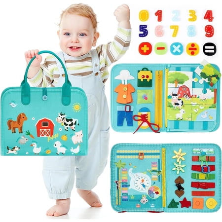 Montessori Learning Toy for Toddlers 1-3 Busy Board Sensory Toys for 2 3 4 5 Year Old Boys Girls Toddler Toys for Boys Girls 3-5