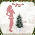 thumbnail image 2 of 4.5 Ft Prelit Premium Snow Flocked Artificial Christmas Tree with 8 Mode Warm White Led, Mini Prelit Xmas Pine Tree for Christmas Decoration,Yard,Home,Office,Outdoor,Indoor, Vintage Base, 2 of 8