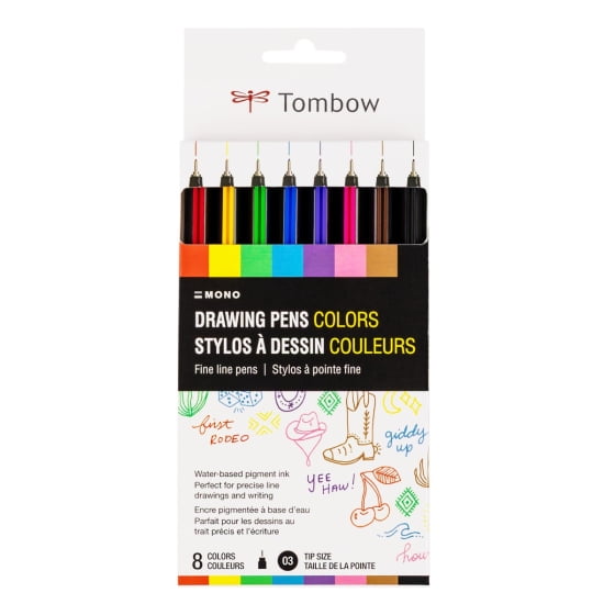 Tombow MONO Drawing Pen Colors, 8-Pack