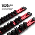 thumbnail image 4 of Capri Tools Aluminum Socket Rail Set, 1/4", 3/8" and 1/2" Drive, 17" Long, Red, 3-Piece Rail with 58 Socket Clips, 4 of 7