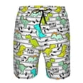 thumbnail image 3 of Goofa Funny Dinosaurs on Stripes Printed Mens Swim Trunks Summer Quick Dry Short Beach Swimwear Bathing Suits-Large, 3 of 9