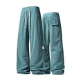 thumbnail image 6 of Corduroy Pants for Men Solid Color Elastic Waist Drawstring Streetwear Trousers with Pockets Fathers Gift, 6 of 8