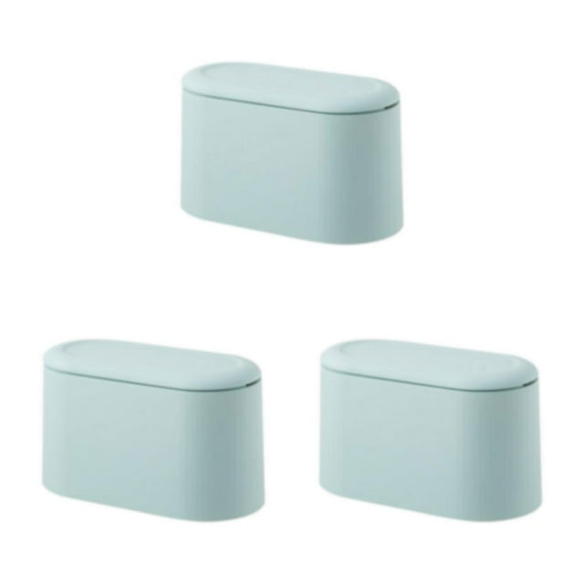 Ruiboury Portable And Versatile Trash Bin Lightweight For Any Occasion Plastic Portable Table Waste Dustbin Plastic Desktop light blue 3Set
