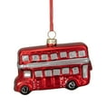 thumbnail image 5 of Northlight Double Decker Bus Glass Christmas Ornament - 3.75" - Silver and Red, 5 of 6