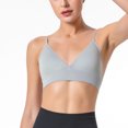 thumbnail image 4 of Women's Sports Bras Comfort Oman Bras With String Quick Dry Shockproof Running Fitness Underwear Wireless Bras for Women Gray M, 4 of 8