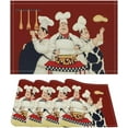thumbnail image 2 of Chef Placemats Set of 4，Three Chefs Heat Resistant Non-Slip Artwork Dining Placemats Washable Table Mats for Home Kitchen (18" L x 12" W), 2 of 6