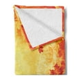 thumbnail image 2 of Fall Soft Flannel Fleece Blanket, Autumn Themed Abstract Grunge Composition with Maple Leaves Aged Effect, Cozy Plush for Indoor and Outdoor Use, 60" x 80", Vermilion Orange Yellow, by Ambesonne, 2 of 5