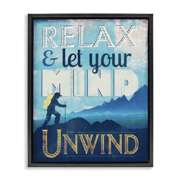 Stupell Industries Coastal Unwind Hiking Nature Black Floating Frame Canvas Art, 17 x 21, by Judi Bagnato