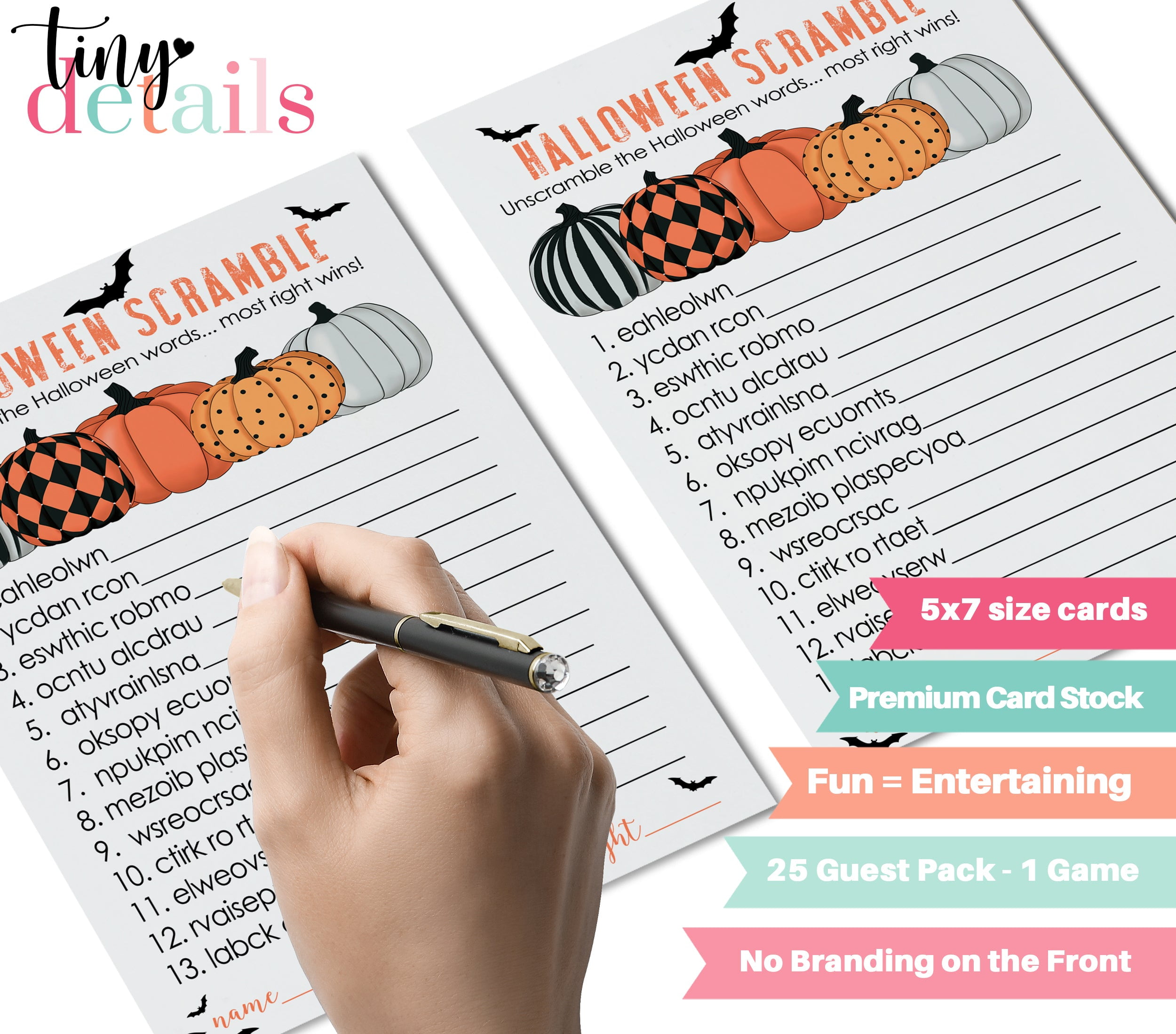 Paper Clever Baseball Word Scramble Game Cards - 25 Pack, 5x7 Inches, Baby Shower Gender Reveal Sports Party
