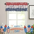 thumbnail image 5 of JeashCHAT Stars and Stripes Kitchen Curtain Valance Rod Pocket Window Valance for Kitchen Bathroom Living Room Laundry Room Decor, 4th of July Decorations Indoor, 54"x18", 5 of 6