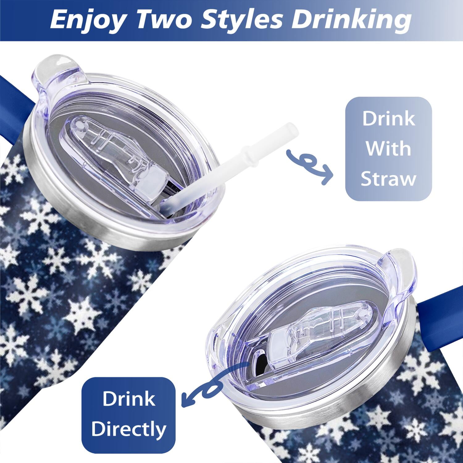 Christmas Gifts 40 oz Tumbler with Handle and Straw Lid,Cute Gifts for Women Winter Gnome Vacuum Insulated Leak Proof Tumbler,Holiday Accessories Stainless Steel Coffee Cup