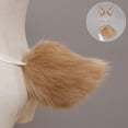 thumbnail image 6 of Slccxzc 2 Piece Plush Bunny Rabbit Ears Headband and Tail Set for Halloween Party (Brown), 6 of 7