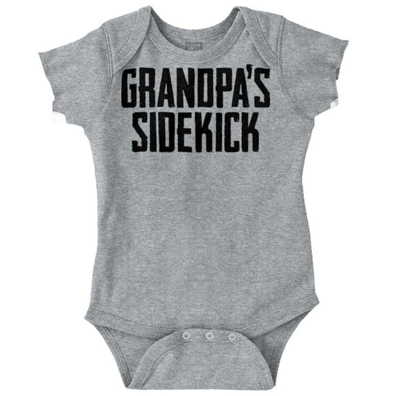 Grandpa Sidekick Cute Funny Grandkids Romper Boys or Girls Infant Baby Brisco Brands 12M