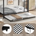 thumbnail image 6 of Bellemave Full Over Full Size Bunk Bed with Trundle Triple Metal Bunk Bed Frame with Ladders and Guardrails Space-saving Bunk Beds for 3 (Black), 6 of 10