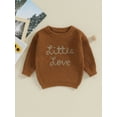 thumbnail image 2 of Bagilaanoe New Baby Girl Boy Knitted Sweater Long Sleeve Letters Pullover 3M 6M 9M 12M 18M Infant Warm Jumpers Tops Fall Loose Knitwear, 2 of 9
