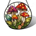 thumbnail image 1 of Adorno colgante DASTOLL con hojas de hongo, vitral, 25 cm, 1 of 6