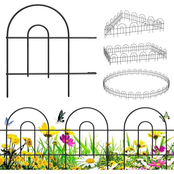 35 Pack Decorative Garden Fence Fencing, 50 Ft(L) x 18in(H) Patio Fence Garden Borders for Dog, Rustproof Metal Wire Panel, Outdoor Landscape Panel, Small Animal Barrier