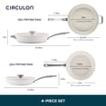 thumbnail image 2 of Circulon Halo with LaserDefense 4pcs Ceramic Nonstick Cookware Set, Dishwasher Safe, Induction and Oven Safe to 500°F, Pearl White, 2 of 7