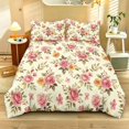 thumbnail image 2 of ZIATUBLES Pink Rose Printed Twin Bed Duvet Cover Set, 3 Piece Comfy Soft Bedding, Zipper Closure, Easy Care Modern Bedroom Decor Includes 1 Duvet Cover & 2 Pillowcases, 2 of 8